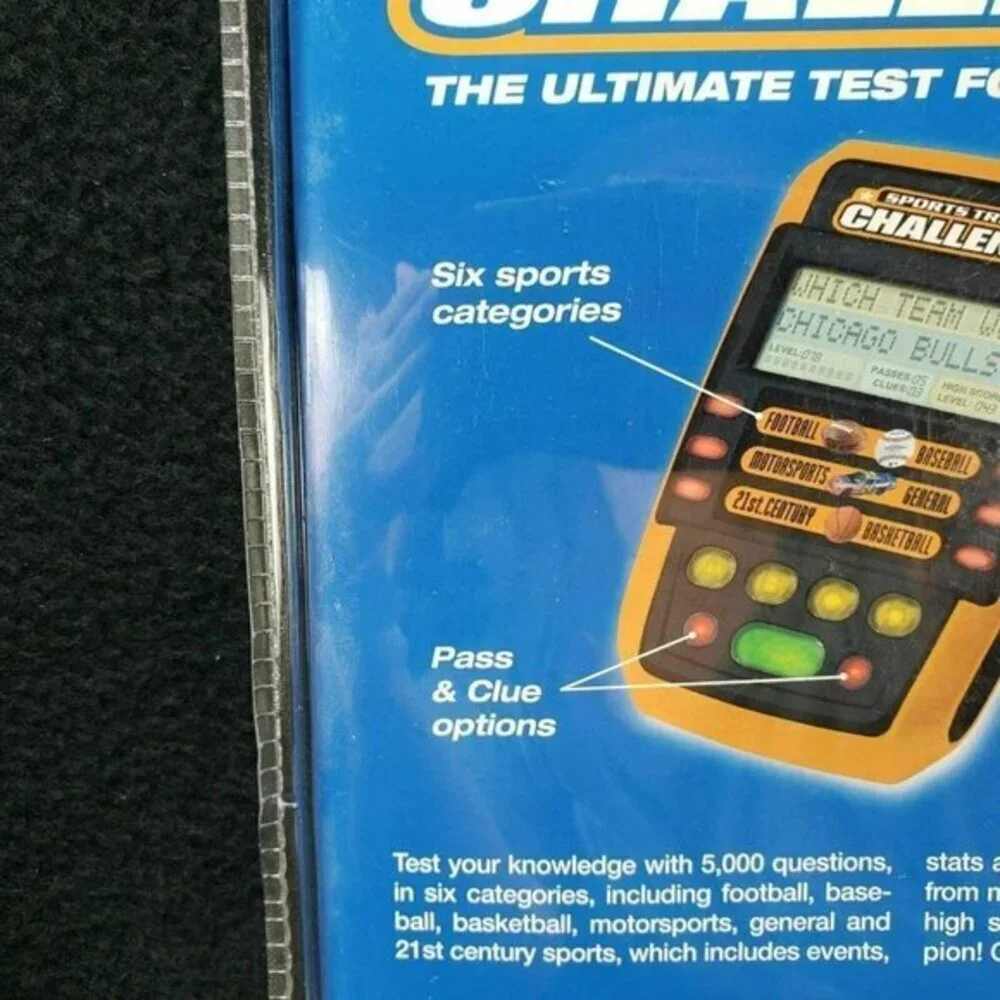 Sports Trivia Challenge Game Handheld Baseball Football Basketball Lrg Print New
